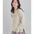 ショッピングLL ニット セーター 「S-LL/洗濯機可」ふわふわがやみつきになる柔らかさ スウェットライクロゴニット レディース