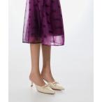 パンプス ローズ ボウ ポインテッドヒールミュール