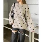 ショッピングセクシー ニット セーター ドット柄ニットトップス レディース