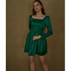 ショッピングPIECE ワンピース Satin Volume Mini One Piece  サテンボリュームタックミニワンピース