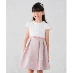 ショッピングフラワー ドレス 発表会 卒園式 入学式 「110-130」「セレモニー/オケージョン/結婚式」フラワージャガードフィット＆フレアワンピース キッズ 子供服