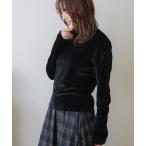 ショッピングハイネック tシャツ ベロアハイネックトップス レディース