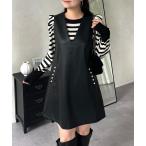 キャミソール ミドル丈フェイクレザーベスト