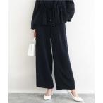 パンツ 共地ベルト付きワイドパンツ/撥水/防シワ/洗える レディース