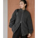 コート アウター スタンドカラーボアジャケット レディース