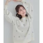 ショッピング洗濯機 ニット セーター 「S-LL/洗濯機可」体型カバーできる 大人のドット柄ニット レディース