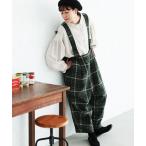 ショッピングチェック パンツ 「チェックらぼ」のタータンチェックなサスペンダーパンツ レディース