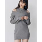 ショッピングニットワンピース ワンピース カシュクールZIPニットワンピース