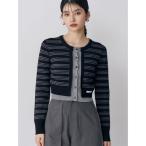 ショッピングボーダー カーディガン レイヤードクロップドカーディガン レディース