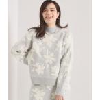 ニット セーター 「手洗い可／セットアップ可」花柄フェザージャカードニット レディース