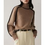 ショッピングニットワンピ ニット セーター 配色ラインハイネックニット レディース