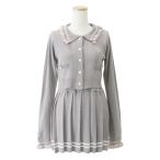 セットアップ 襟付きニットプリーツミニセットアップ「大きいサイズ有り」 レディース