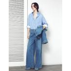 ショッピングlee ジーンズ デニム デニムパンツ 「Lee× FRAY I.D」ワイドパンツ レディース