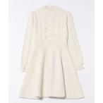 ワンピース リボンケーブルフレアニットワンピ