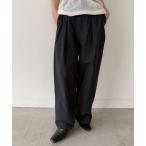 ショッピングコットン パンツ コットンブレンドカーブワイドパンツ「by SON」 レディース