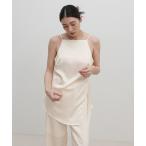 キャミソール サイドスリットアシンメトリーサテンキャミソール「セットアップ対応」
