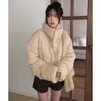 ショッピングボア コート アウター ボアリバーシブルショートダウンジャケット レディース