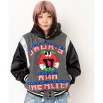 ショッピングサテン スタジャン J2186 デニムコンビサテンスタジャン レディース