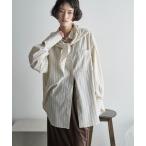 ブラウス シャツ ストールセットオーバーサイズストライプシャツ レディース