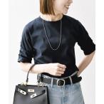 「SHIPS any」 半袖カットソー ONE SIZE ネイビー レディース