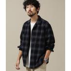 「NANO universe」 長袖ネルシャツ M ブラック メンズ