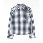 「Abercrombie&Fitch」 チェック柄長袖シャツ S ネイビー メンズ