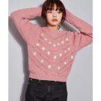 ニット セーター 花刺繍ケーブルニット 638052 レディース