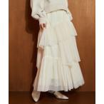 ショッピング春 スカート チュールティアードスカート 636955