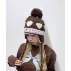 ショッピングニット帽 ニット帽 ニットキャップ WEGO/ポンポン付きジャガードビーニー レディース