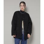 ショッピングnano ノーカラーコート コート ソフトボアノーカラーミドルコート レディース