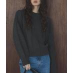 ニット セーター ベロアモールアイレット柄編みニットプルオーバー レディース