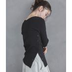 ショッピングエピ ニット セーター 「ハンドウォッシャブル」2wayサイドボタンニット レディース