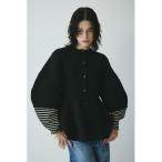 ニット セーター Border sleeve knit tops　　ボーダースリーブニットトップス レディース