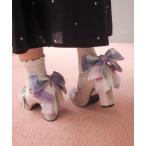 パンプス 厚底おでこリボンパンプス　8990041