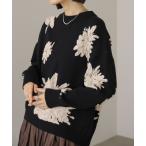 ニット セーター フラワージャガード柄ニットプルオーバー レディース