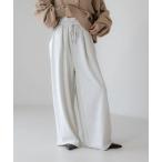 スウェットパンツ ジャージ Ｗウエストスウェットワイドパンツ　640899 レディース