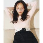 ニット セーター ビジューコンパクトロゴニット レディース