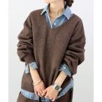 ニット セーター 7GサイドスリットVネックニットプルオーバー レディース