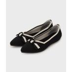 パンプス リボンデザインニットパンプス