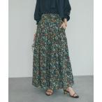ショッピングロングスカート スカート 「今すぐお届け！・春気分」小花プリントギャザーロングスカート