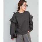 ショッピングフリル トレーナー スウェット 限定展開　フリル ショルダー 裏毛 プルオーバー レディース