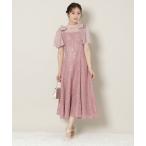 ショッピングレース ドレス 肩リボンパイピングレースワンピース