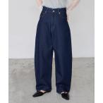 ジーンズ デニム デニムパンツ 「forksy.」サステナブル フリンジ ハイウエスト エッグデニムパンツ / 速乾 レディース