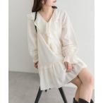 ショッピングミニドレス ワンピース 「柔らか素材/2色展開」ラッフルティアードミニワンピース