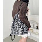 ショッピングナップサック デイバック リュック レオパードナップサック レディース