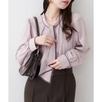 ブラウス シャツ 配色ボウタイ２WAYブラウス レディース