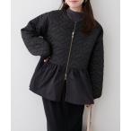 ショッピングフラワー ジャケット ノーカラージャケット フラワーキルティングペプラムジャケット レディース