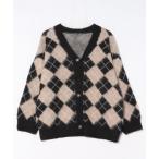 ショッピングアーガイル カーディガン アーガイルニットカーディガン レディース
