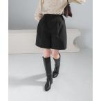 パンツ タックデザインショートパンツ レディース