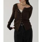 ショッピングアンドミー カーディガン スラブリブ長袖シアーカーディガントップス レディース